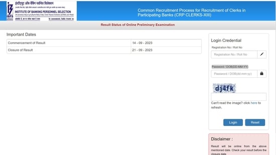 IBPS releases preliminary exam results for CRP Clerks XIII recruitment 2024-25, download till September 21