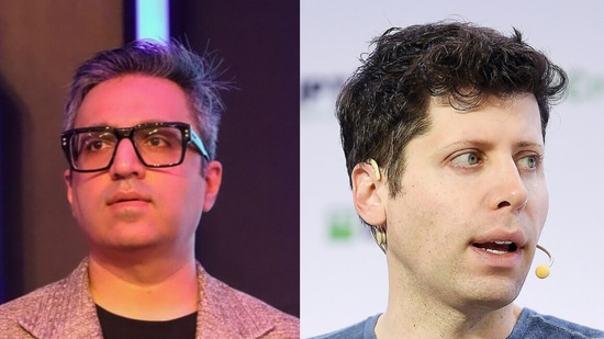 Ashneer Grover (left) offers advice to former OpenAI CEO Sam Altman (right) after his dismissal from the tech firm.