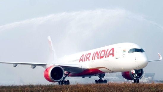 Air India A350 lands at Delhi Airport.(Air India)