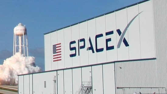 The SpaceX logo at the Kennedy Space Center in Cape Canaveral, Florida, US.(Reuters)