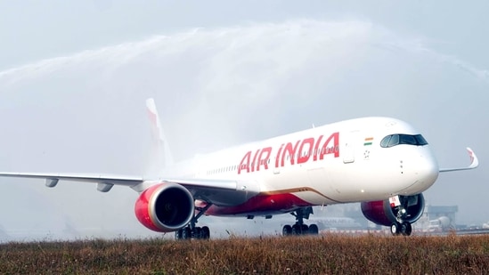 Air India A350 lands at Delhi Airport on Saturday.(Air India)