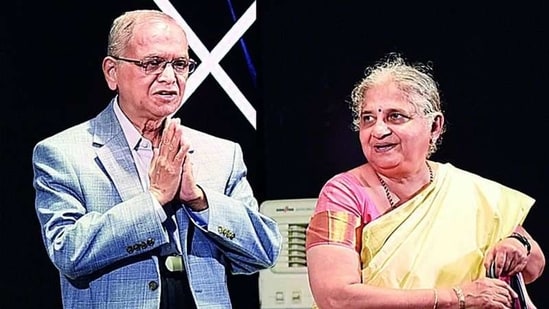 Narayana Murthy- Sudha Murty: Narayana Murthy and Sudha Murty are seen.