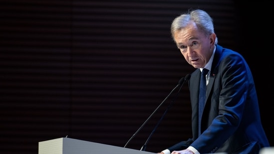 Bernard Arnault, billionaire and chairman of LVMH Moet Hennessy Louis Vuitton SE, during an earnings news conference.(Bloomberg)