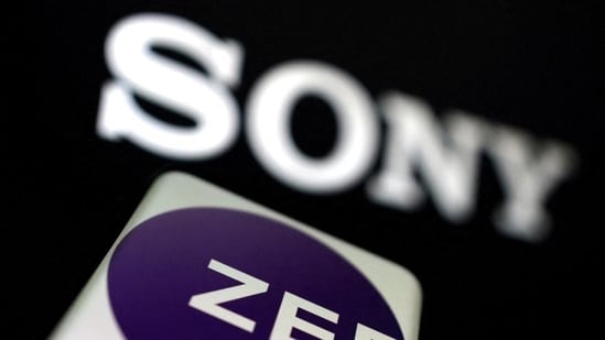 Sony Zee Merger Deal: Zee Entertainment and SONY logos are displayed in this illustration.