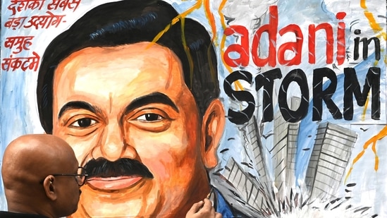 A painting of the Indian businessman Gautam Adani(AFP)
