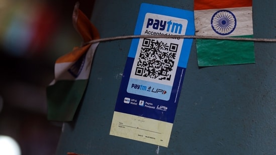 Paytm Crisis: A QR code for the Paytm digital payment system at a store in Mumbai, India.(Bloomberg)