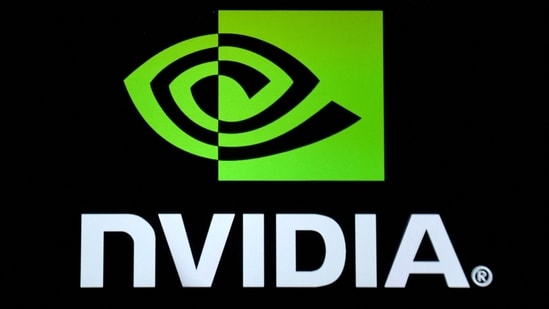 Nvidia Quarterly Results: An Nvidia logo is shown on a screen.(AFP)