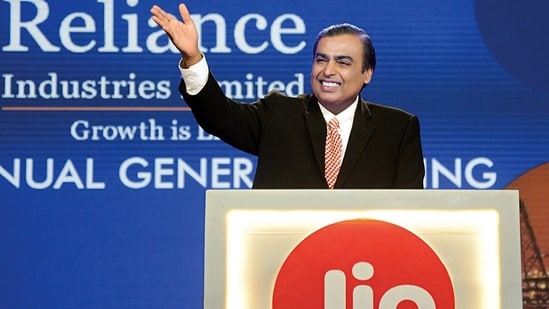 Reliance Industries Ltd share price: Reliance Industries Chairman, and Managing Director Mukesh Ambani.(ANI)