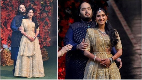 Anant Ambani and Radhika Merchant got engaged in a customary ceremony on January 19 at the Antilla home in Mumbai.(HT gallery)